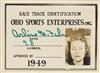 (PHOTO I.D. CARDS) A group of 39 photographic Race Track Identification cards from Ohio Sports Incorporated that were apparently suppli